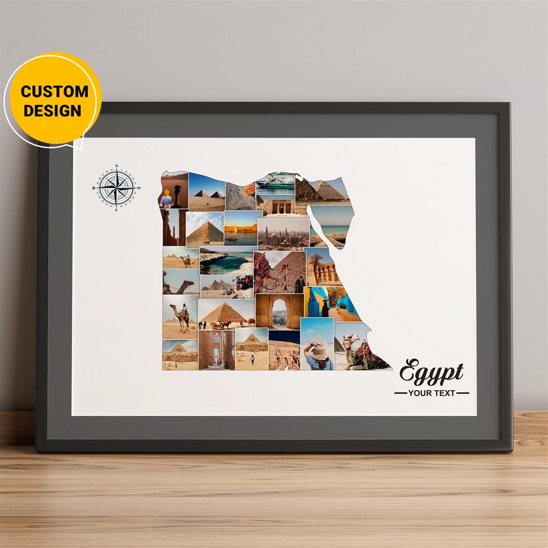 Custom Egypt Country Map Wall Art Decor Gift Ideas – CollagemasterCo