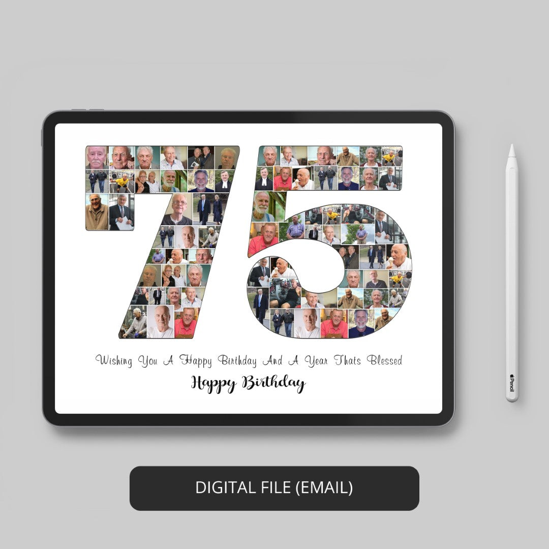 Online Custom Photo Collage Gift For Mom 75th Birthday – CollagemasterCo