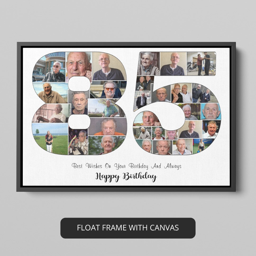 75th Birthday Gift Ideas For Dad, 75th Birthday Gift Photo Collage Canvas  Personalized - Best Personalized Gifts For Everyone