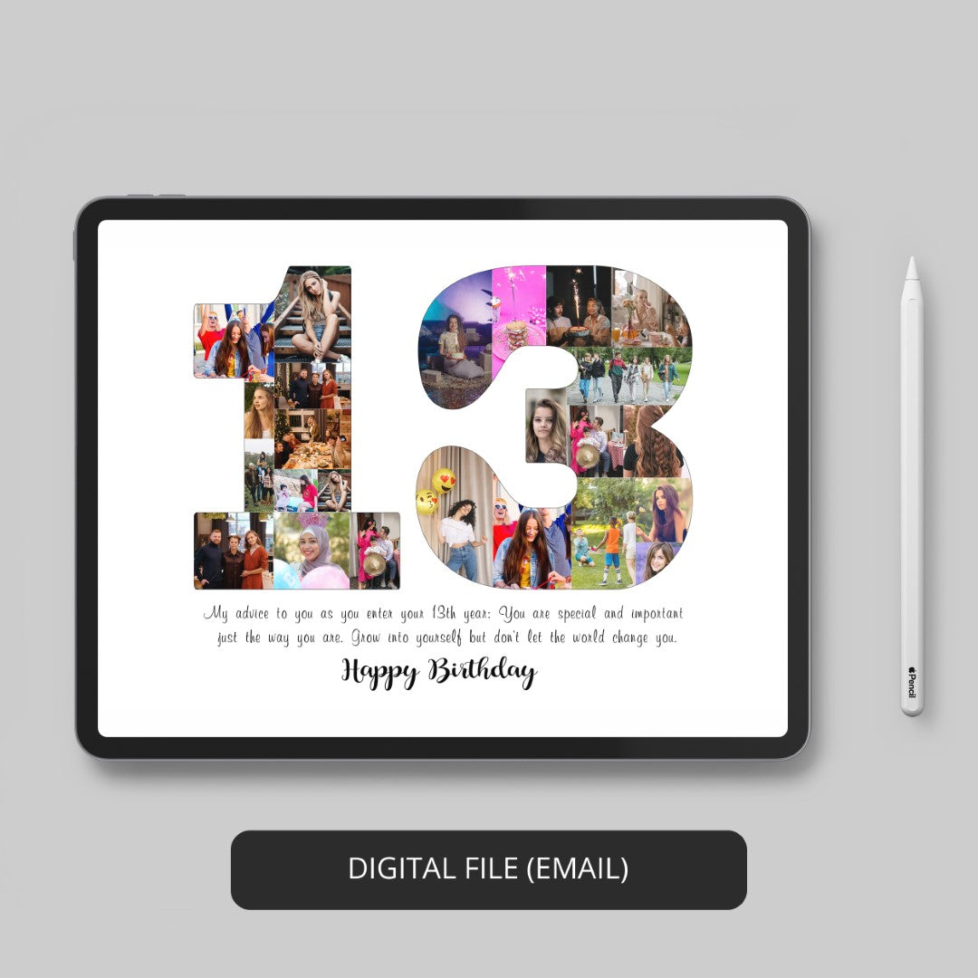 Buy Online Custom Happy 13th Birthday Photo Decor Gift For Boys –  CollagemasterCo