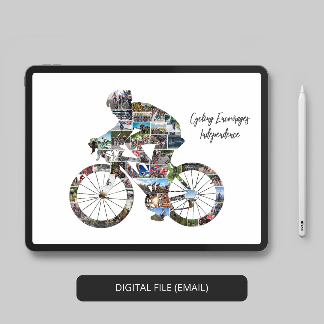 Custom Biking Photo Collage Canvas, Gifts For Cyclists, Bike Gifts For Him,  Gifts For Cycling Lovers - Best Personalized Gifts For Everyone